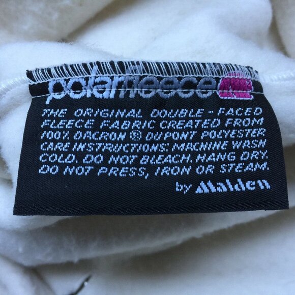 Vintage Aqua Sheen Women's Medium White Polar Fleece Button Front Jacket Pockets - Picture 4 of 8